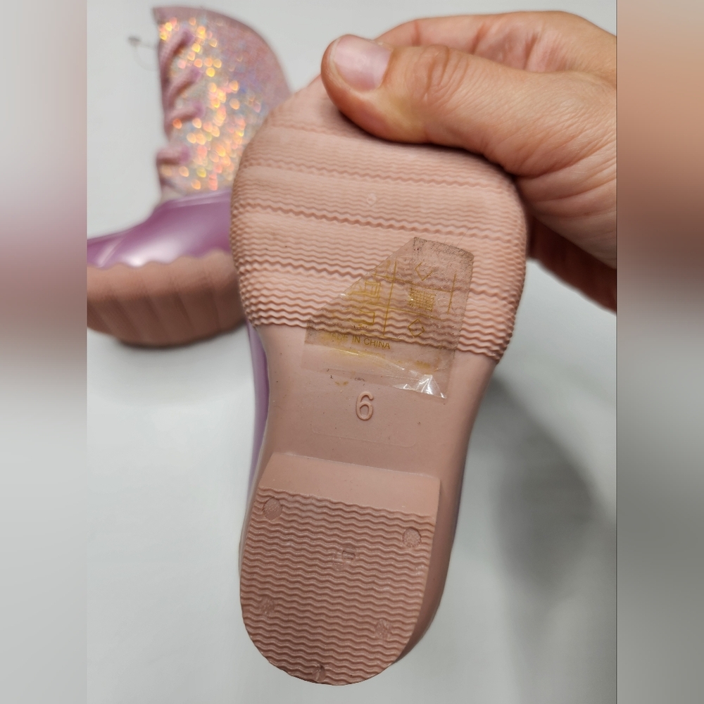 NEW Adrienne Vittadini Glittery Pink Kids Boots - Picture 7 of 9